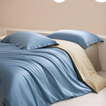 Two-tone pure cotton bedding, 淺粉/淺灰, large
