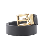 BALLY B-BUCKLE 3.5cm 金釦小牛皮皮帶/黑色, , large