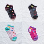 [Kaimei Cotton] 8 pairs set of MIT made in Taiwan, 40-count combed cotton anti-slip children's socks, small flower style, , large