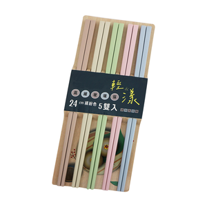 米雅可 輕漾高纖玻璃筷-24cm-繽紛色-5雙入x3組