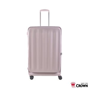 【CROWN 皇冠】Airstride 28吋擴充拉鍊箱-霧粉