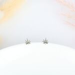 【Angel & Me】嘻哈 Chill 大麻葉 一對 s925 純銀 耳環 耳夾 生日 聖誕 情人節 禮物, , large