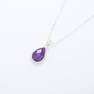 【Angel & Me】紫水晶 水滴 Amethyst s925 純銀 項鍊 生日禮物