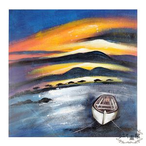 【御畫房】 手繪無框油畫-迎接朝陽 80x80cm