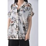(XL) shein花卉白色短袖上衣二手衣, , large