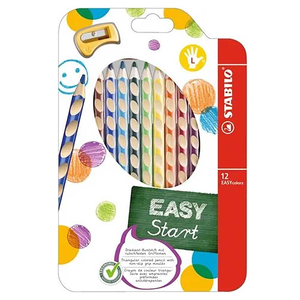 STABILO 德國 思筆樂 EASYcolors 人體工學思筆樂洞洞彩色鉛筆 左手12色組/盒 ST331/12