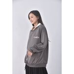 (XL) 質感假兩件灰色長袖上衣二手衣, , large