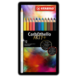 STABILO 德國 思筆樂 CarbOthello 奧賽樂水性粉彩色鉛筆 鐵盒 12色組/盒 ST1412-6, , large
