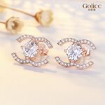 【Gulicc】古莉可 耳環 韓版太陽之眼鑲鑽耳環, , large