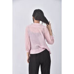 (S) 條紋粉色長袖上衣二手衣, , large