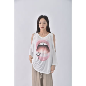 (S) lauren moshi挖肩白色長袖上衣二手衣