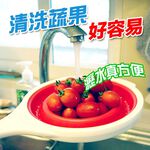 GS MALL 台灣製造 伸縮型濾水瓢 濾水器 瀝水器 蔬果洗滌 洗滌瓢 漏斗瓢 伸縮濾水瓢 伸縮瓢 料理瓢, , large
