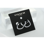 COACH 愛心標誌及水鑽針式耳環/銀色, , large