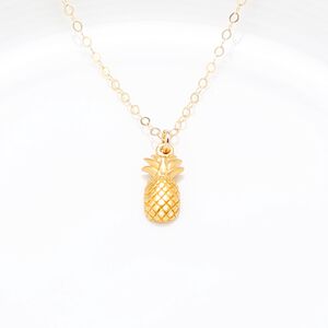 【Angel & Me】鳳梨 好運 旺旺 s925 純銀 厚鍍 24k 純金 項鍊 生日 聖誕節 禮物