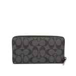 COACH PVC LOGO皮革ㄇ拉長夾/黑灰色, , large