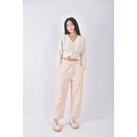 (XL) 高腰質感素面橘色長褲二手衣, , large