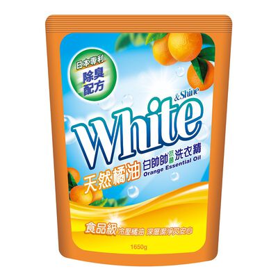 白帥帥抗菌洗衣精補充包-天然橘油-1650g