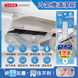 [日日好物]日本SANKO-冷氣機出風口濾網免洗劑去污除塵扁型不織布清潔刷1入/袋(耐熱透氣快乾防霉有掛孔好收納)