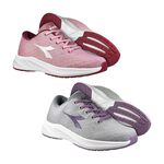 DIADORA迪亞多那 輕量專業慢跑鞋 女運動鞋 女鞋 透氣 強韌梭織 保護後跟 吸震 減壓 輕盈 耐磨 防滑 粉 灰紫, , large