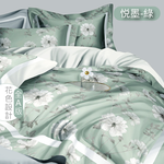 100%純天絲頂級雙人60S四件式床包兩用被組, , large
