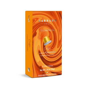 【CARRARO】焦糖風味 CARAMEL FLAVORED COFFEE咖啡膠囊 (10顆/盒;Nespresso Original 膠囊咖啡機專用)