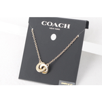 COACH 水鑽及玻璃珍珠連扣圓圈項鍊(金色), , large