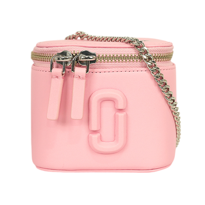 MARC JACOBS Vanity 平滑皮革銀鍊迷你化妝包/斜背包/蝴蝶結粉