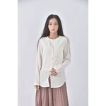 (S) nautica質感假兩件白色長袖上衣二手衣, , large