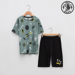 【SOLO Vintage】LCW Boys Street Graffiti T-Shirt & Shorts Set 4-5y, , large