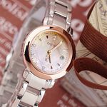 CITIZEN 星辰 XC 限量真鑽鈦金屬光動能電波女錶-27mm ES9446-54X, , large