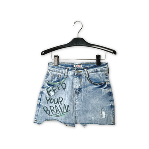  Kind Monster Denim Skirt Blue