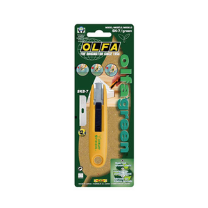 【OLFA】環保材質握把小巧攜帶型 安全工作刀 / 支 SK-7/green