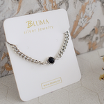 【BLUMA銀飾】黑瑪瑙復古手鍊 午夜爵士純銀手鍊 925純銀飾品 中性鎖鏈 女生禮物, , large