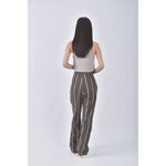 (M) 台北原創高腰羊毛條紋棕色長褲二手衣, , large