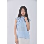 (M) zara藍色短袖上衣二手衣, , large