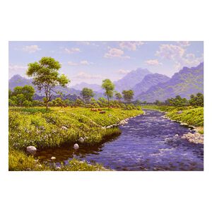 【御畫房】盛夏美景 國家一級畫師手繪油畫60×90cm(VF-75)