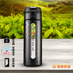 【G+居家】玻璃彈蓋隨手瓶320ml(耐摔杯/隨身瓶/環保杯/玻璃水杯/水瓶/防觸鎖扣/玻璃內膽), , large