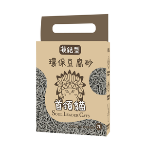 首領貓 凝結型環保豆腐砂(條狀)-活性碳