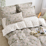 【Betrise】 Light Spring Color | Environmentally friendly printing and dyeing anti-mite and antibacterial 100% combed cotton dual-purpose quilt and bed sheet set - single, , large