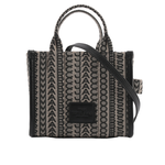 MARC JACOBS THE MONOGRAM TOTE 滿版標誌迷你托特包/黑色/深米色, , large