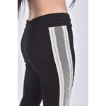 (M) 衣櫃花紋黑色長褲二手衣, , large