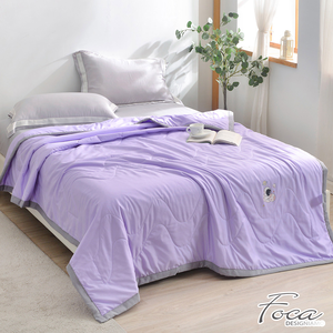 【FOCA】Glaze purple | Daily Cooling Double Silver Ion Anti-blur Washable Cotton Four Seasons Quilt/Cool Quilt (Large Size 180x220cm)