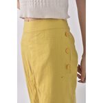 (2XL) etaris steage高腰質感棉質黃色長褲二手衣, , large