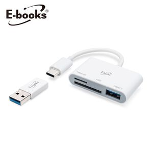 E-books T49 TypeC讀卡機+USB3.2 HUB
