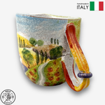【SOLO Vintage】Modigliani Italian Pottery 350ml Mug Water Cup Coffee Cup Evening Aurora Series Handmade Made in Italy, , large