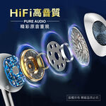 實用牌TYPEC半入式耳機 PR-E091 內建DAC數位類比轉換晶片 高效穩定傳輸, , large