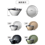 仙德曼雙層304不鏽鋼笠形湯碗-附蓋-20cm-2入-霧黑+316不鏽鋼餐具組-4套入, , large