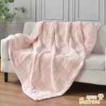 【Betrise】Pink | Marshmallow imitation rabbit plush blanket (150x210cm), , large