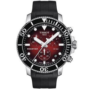 TISSOT 天梭 Seastar 1000 海洋之星300米潛水石英計時手錶-紅 T1204171742100