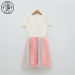 【SOLO Vintage】LCW Girls One-piece Butterfly Dress Made in Turkey 7-8y, , large